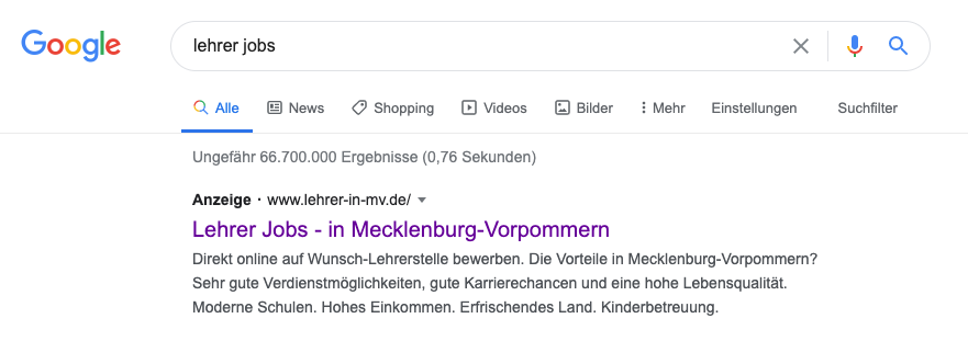 Google Anzeige